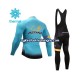 Herre 2017 Astana Pro Team Vinter sykkeldrakt + bib cykeltights N001