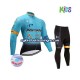 Barn 2017 Astana Pro Team Vinter sykkeldrakt + cykeltights N001