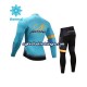 Barn 2017 Astana Pro Team Vinter sykkeldrakt + cykeltights N001