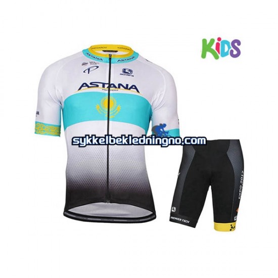 Barn 2017 Astana Pro Team sykkeldrakt + sykkelshorts N002