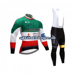 Herre 2017 Astana Pro Team sykkeldrakt + bib sykkelbukse N004