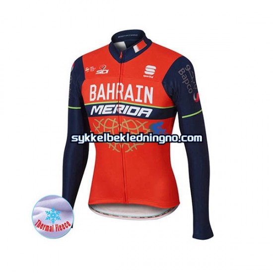 Herre 2017 Bahrain Merida sykkeldrakt vinter N001