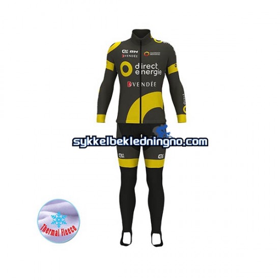 Herre 2017 Direct Energie Vinter sykkeldrakt + bib cykeltights N001