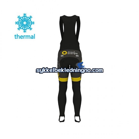 Herre 2017 Direct Energie Vinter sykkeldrakt + bib cykeltights N001