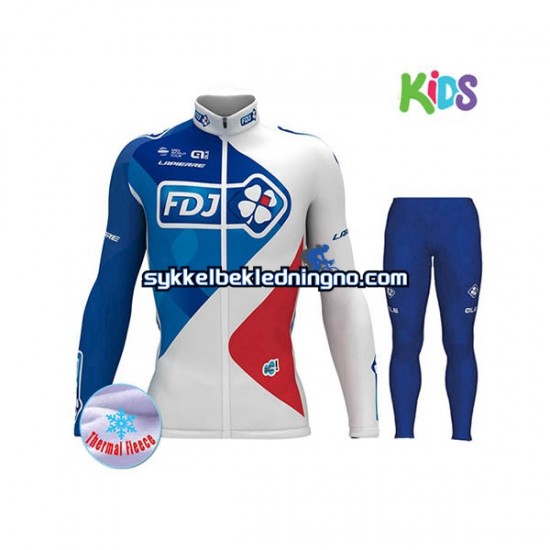 Barn 2017 FDJ Vinter sykkeldrakt + cykeltights N001