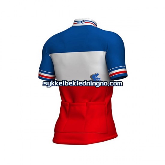 Herre 2017 FDJ sykkeldrakt + bib sykkelshorts N002