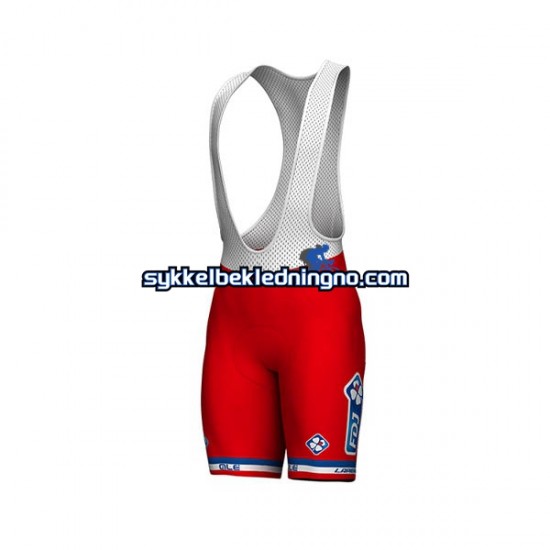 Herre 2017 FDJ sykkeldrakt + bib sykkelshorts N002