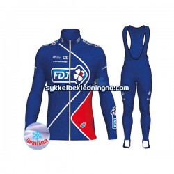 Herre 2017 FDJ Vinter sykkeldrakt + bib cykeltights N002