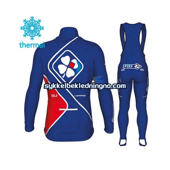 Herre 2017 FDJ Vinter sykkeldrakt + bib cykeltights N002