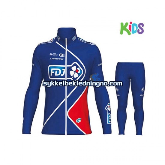 Barn 2017 FDJ sykkeldrakt + sykkelbukse N002