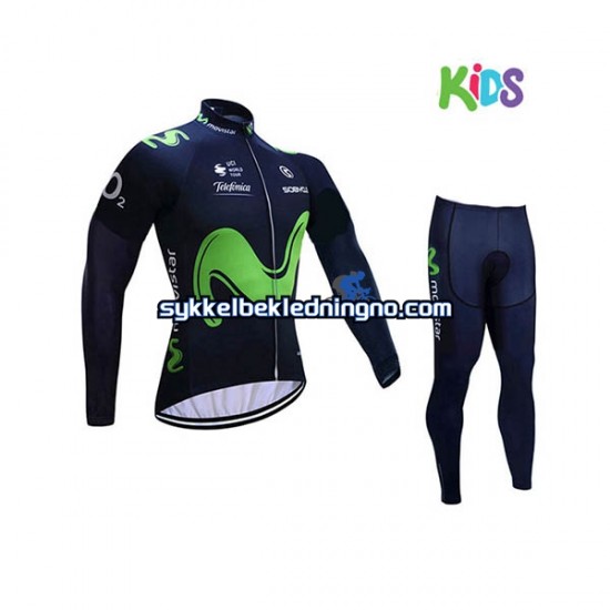 Barn 2017 Movistar Team sykkeldrakt + sykkelbukse N001