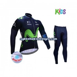 Barn 2017 Movistar Team Vinter sykkeldrakt + cykeltights N001