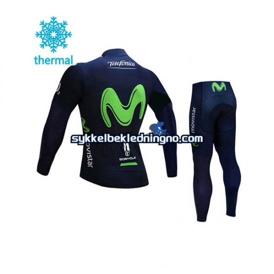 Barn 2017 Movistar Team Vinter sykkeldrakt + cykeltights N001