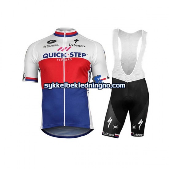 Herre 2017 Quick-Step Floors sykkeldrakt + bib sykkelshorts N007