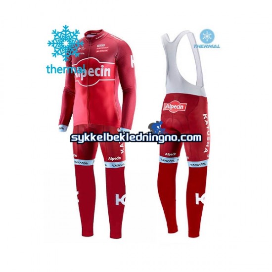 Herre 2017 Team Katusha-Alpecin Vinter sykkeldrakt + bib cykeltights N001