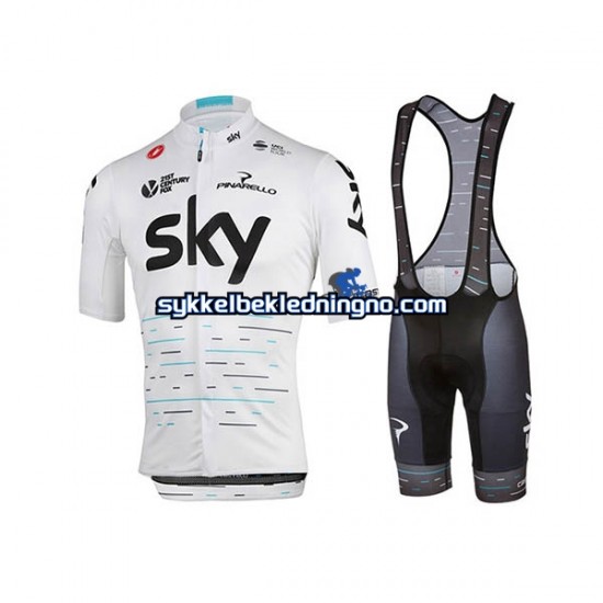 Herre 2017 Team Sky sykkeldrakt + bib sykkelshorts N003