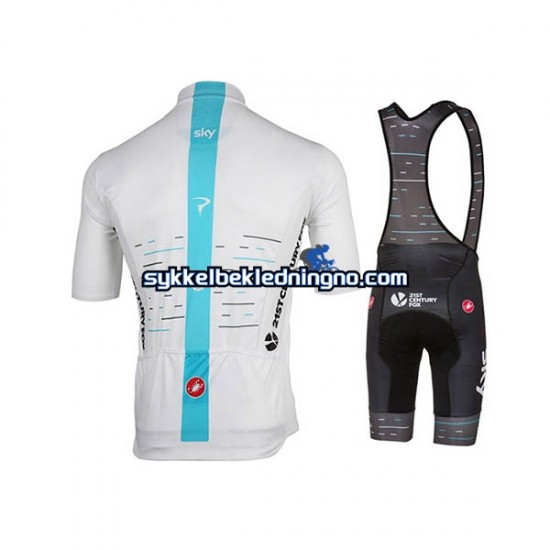 Herre 2017 Team Sky sykkeldrakt + bib sykkelshorts N003