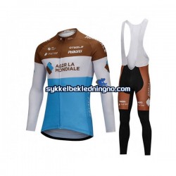 Herre 2018 AG2R La Mondiale sykkeldrakt + bib sykkelbukse N001
