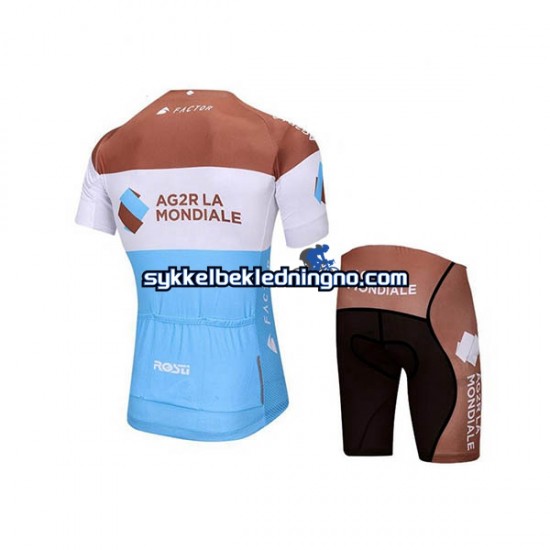 Herre 2018 AG2R La Mondiale sykkeldrakt + sykkelshorts N001