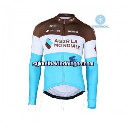 Herre 2018 AG2R La Mondiale sykkeldrakt vinter N002