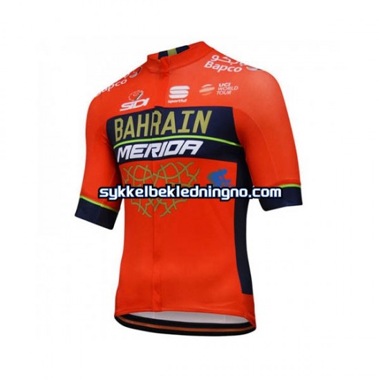 Herre 2018 Bahrain Merida sykkeldrakt Kortermet N001