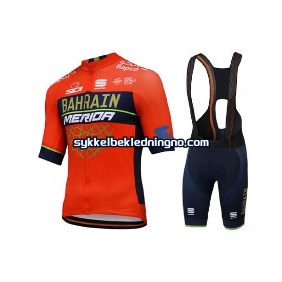 Herre 2018 Bahrain Merida sykkeldrakt + sykkelshorts N001