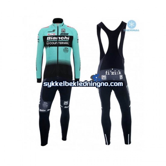 Herre 2018 Bianchi Countervail Vinter sykkeldrakt + bib cykeltights N001