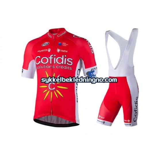 Herre 2018 Cofidis Pro Team sykkeldrakt + bib sykkelshorts N001