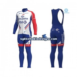 Herre 2018 FDJ Vinter sykkeldrakt + bib cykeltights N001