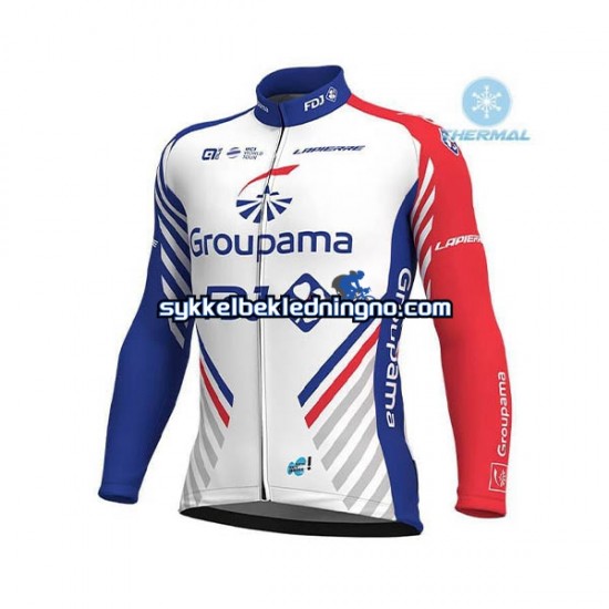 Herre 2018 FDJ Vinter sykkeldrakt + bib cykeltights N001