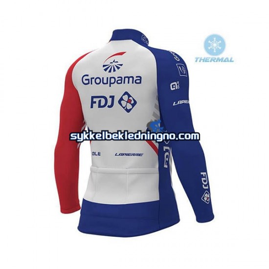 Herre 2018 FDJ Vinter sykkeldrakt + bib cykeltights N001