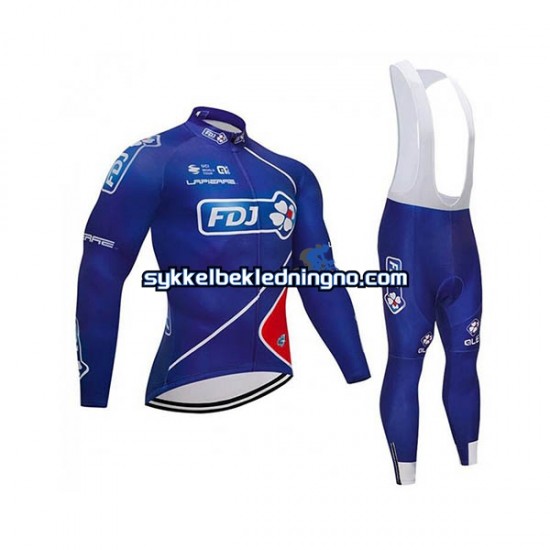 Herre 2018 FDJ sykkeldrakt + bib sykkelbukse N002