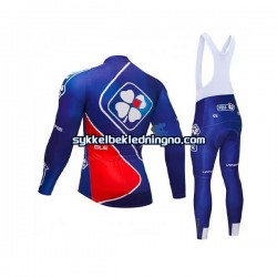 Herre 2018 FDJ sykkeldrakt + bib sykkelbukse N002