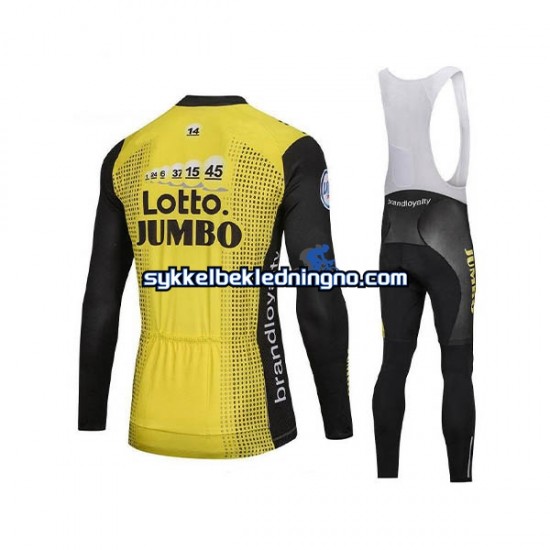 Herre 2018 LottoNL-Jumbo sykkeldrakt + bib sykkelbukse N001