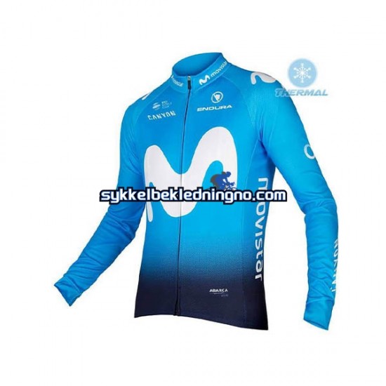 Herre 2018 Movistar Team sykkeldrakt vinter N001