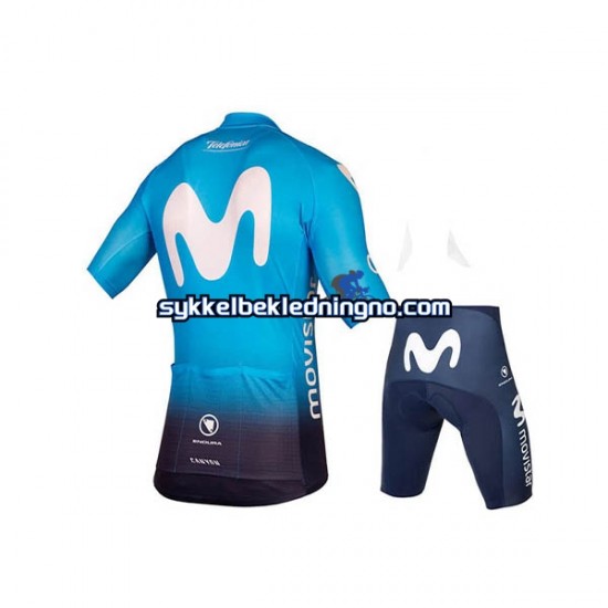 Herre 2018 Movistar Team sykkeldrakt + sykkelshorts N001