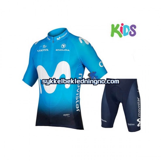 Barn 2018 Movistar Team sykkeldrakt + sykkelshorts N001