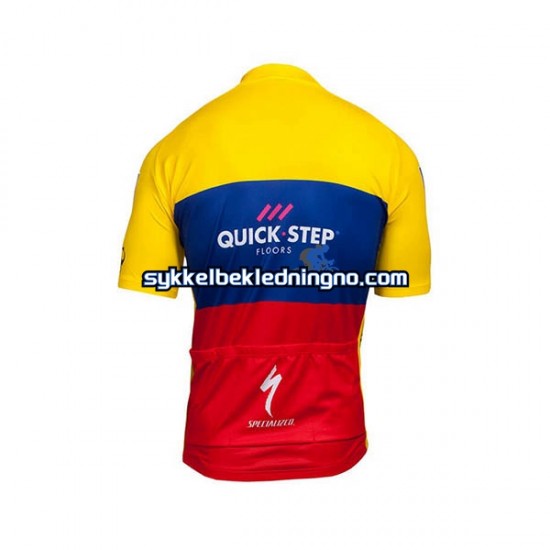 Herre 2018 Quick Step Ecuador Champion sykkeldrakt Kortermet