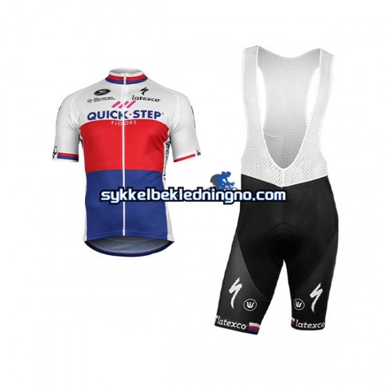 Herre 2018 Quick-Step Floors sykkeldrakt + bib sykkelshorts N002