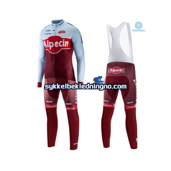 Herre 2018 Team Katusha-Alpecin Vinter sykkeldrakt + bib cykeltights N001