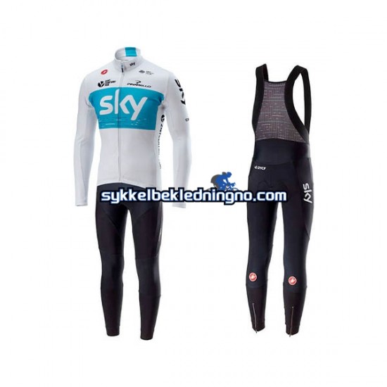 Herre 2018 Team Sky sykkeldrakt + bib sykkelbukse N001