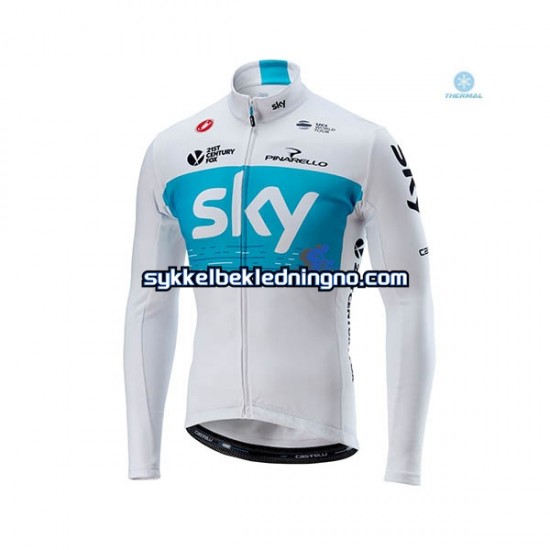 Herre 2018 Team Sky Vinter sykkeldrakt + bib cykeltights N001