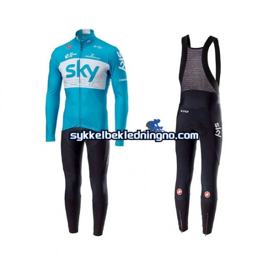 Herre 2018 Team Sky sykkeldrakt + bib sykkelbukse N002