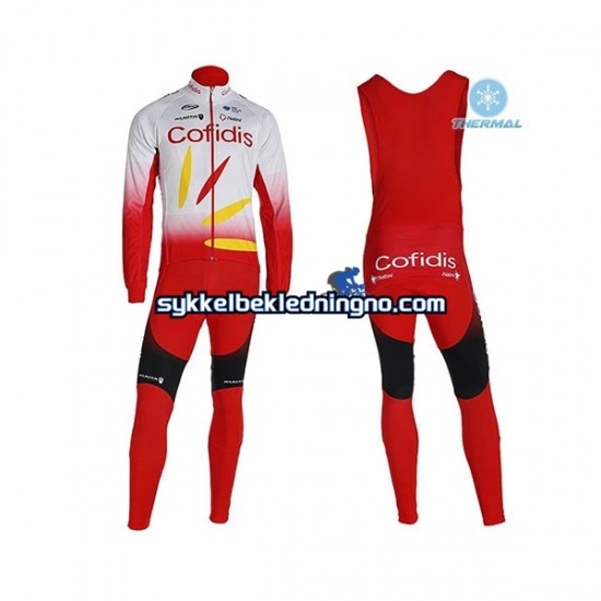 Herre 2019 Cofidis Pro Team Vinter sykkeldrakt + bib cykeltights N001