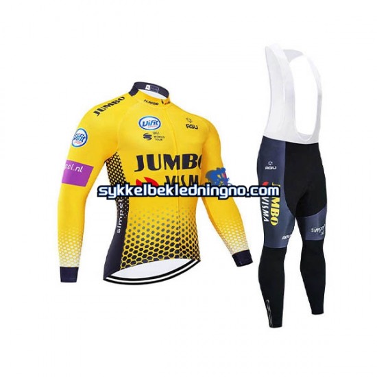 Herre 2019 Team Jumbo–Visma sykkeldrakt + bib sykkelbukse N001