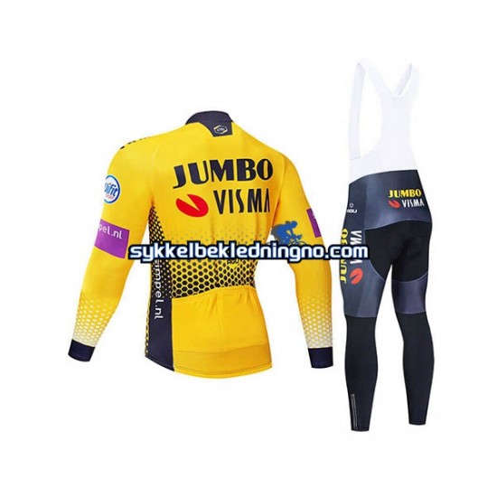 Herre 2019 Team Jumbo–Visma sykkeldrakt + bib sykkelbukse N001