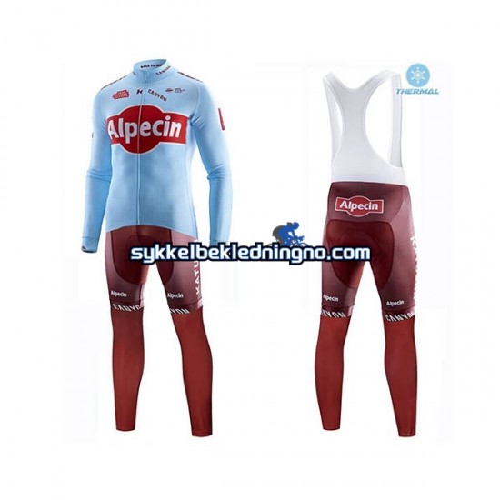 Herre 2019 Team Katusha Alpecin Vinter sykkeldrakt + bib cykeltights N001