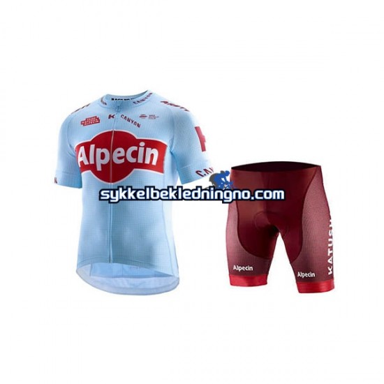 Herre 2019 Team Katusha Alpecin sykkeldrakt + sykkelshorts N001