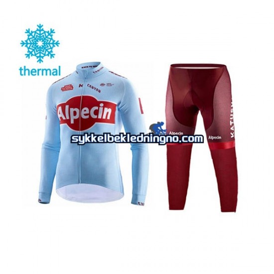 Herre 2019 Team Katusha Alpecin Vinter sykkeldrakt + cykeltights N001