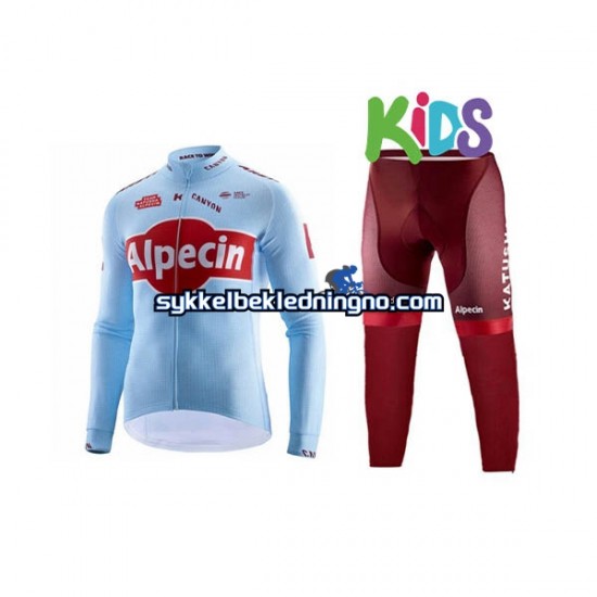 Barn 2019 Team Katusha Alpecin sykkeldrakt + sykkelbukse N001